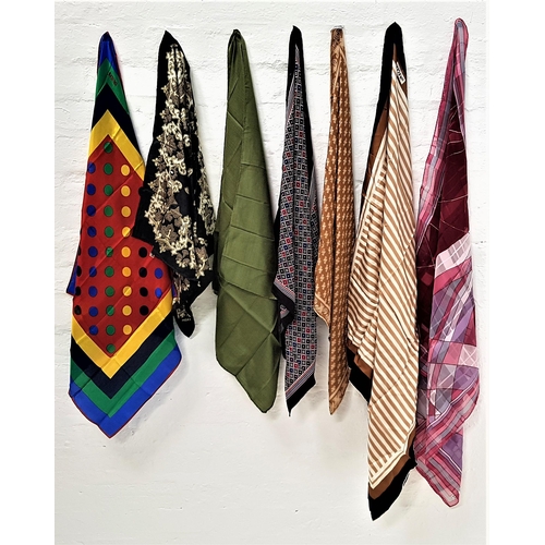 286 - SELECTION OF LADIES VINTAGE DESIGNER SILK SCARVES
of various colours and designs, including four by ... 