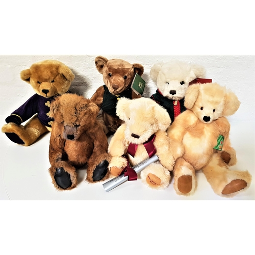 299 - SELECTION OF COLLECTORS TEDDY BEARS
including the Harrods 1999 with a green waistcoat, Harrods 2000 ... 