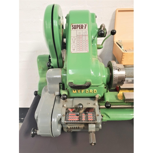 322 - MYFORD SUPER 7 METAL LATHE
together with various accessories and some milled items