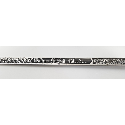 367 - AMERICAN MASONIC SWORD
with a 73cm long blade inscribed 'William Mitchell Kilbride, June 19 1897, Oc... 