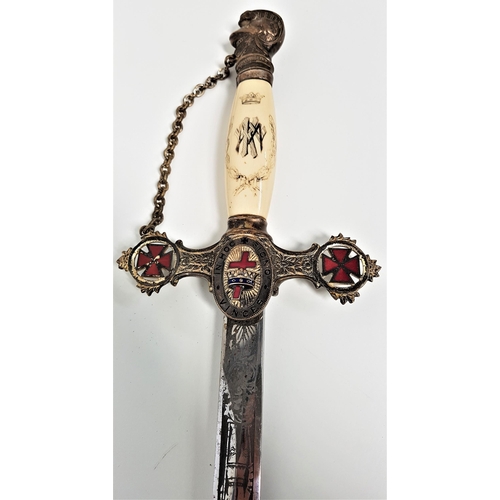 367 - AMERICAN MASONIC SWORD
with a 73cm long blade inscribed 'William Mitchell Kilbride, June 19 1897, Oc... 