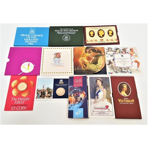 336 - SELECTION OF TWELVE UN-CIRCULATED COIN SETS
Including 2001 Victoria Anniversary coin, Elizabeth R he... 