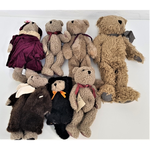 300 - SEVEN BOYD BEARS
all in brown plush and all with original labels, five with numbered plastic bags (7... 