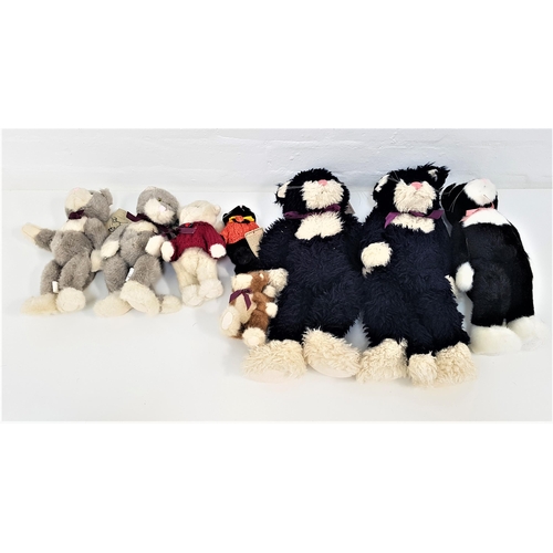 304 - EIGHT BOYD CATS
most with original labels, some with outfits, in various plush colours (8)