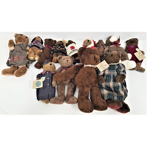 308 - THIRTEEN BOYD BEARS
twelve with original labels, some with numbered plastic bags and outfits, in var... 