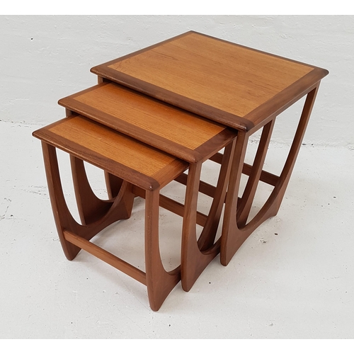 540 - G PLAN NEST OF TABLES
with square tops, standing on shaped supports, 51cm high