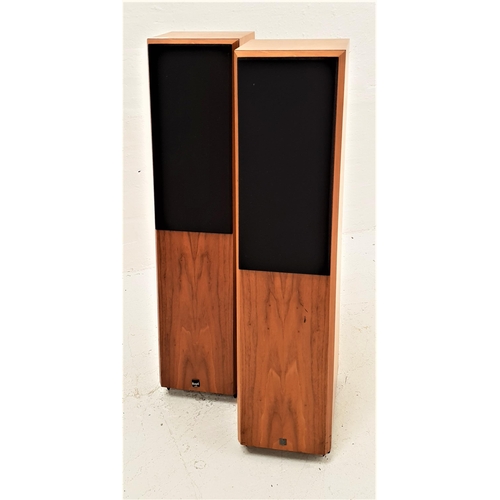 296 - PAIR OF ROYD ABBOT COLUMN SPEAKERS
in shaped teak cases, 83cm high (2)