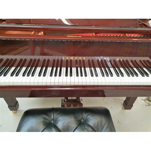 515 - YAMAHA C2 BABY GRAND PIANO
with a high gloss mahogany case, numbered (21)6154342, on square tapering... 