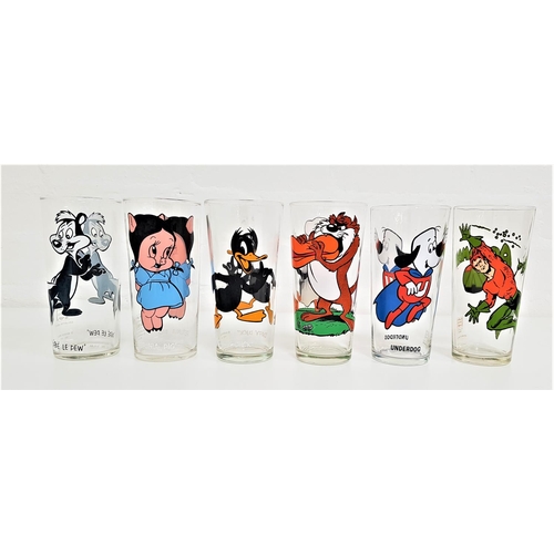 200 - SIX 1970s PEPSI COLLECTOR SERIES GLASSES
comprising three Warner Bros. examples from 1973 - Pepe le ... 