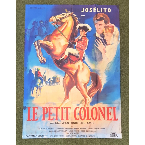 226 - TWO FRENCH GRANDE FILM POSTERS
comprising 'Le Petit Colonel' (The Little Colonel), 1960, 43.5