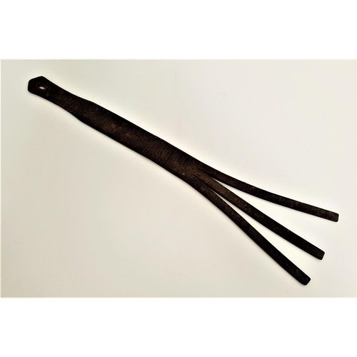 250 - VINTAGE LEATHER TAWSE
with three tails, 55cm long