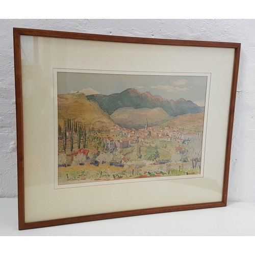 1695 - GEORGE GOULD
Les Vans, Ardeche, watercolour and pen, signed and dated 1948 with label to verso, 36cm... 