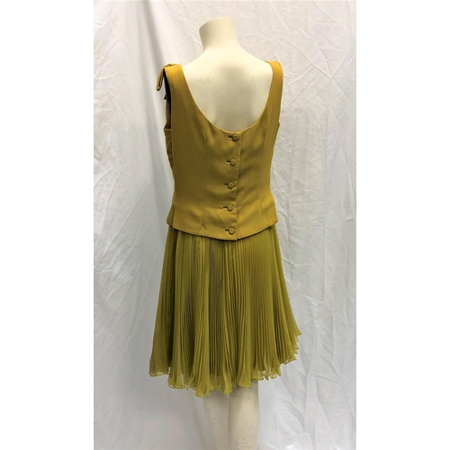 132 - DOROTHY DANDRIDGE OWNED 1960s LIME GREEN EVENING DRESS
the handmade dress with accordion pleated ski... 