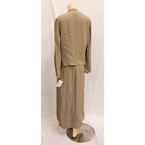 166 - MIMI ROGERS - 'GIORGIO ARMANI' BEIGE DRESS AND MATCHING JACKET
the long dress with button side detai... 