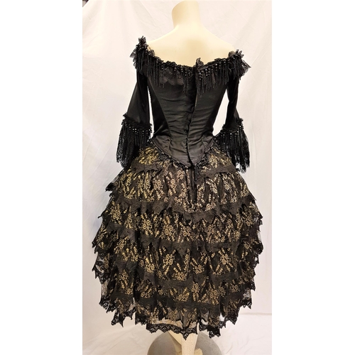 217 - SCOTTISH BALLET - CARMEN
the black dress with satin bodice embossed with lace and black beads, and w... 