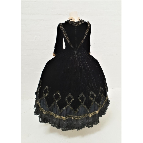 236 - SCOTTISH BALLET - SWAN LAKE - THE QUEEN
the black velvet long length dress with black and gold frill... 