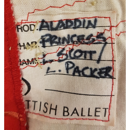 264 - SCOTTISH BALLET - ALADDIN - PRINCESS
the two piece costume comprising a wrap jacket in embroidered r... 