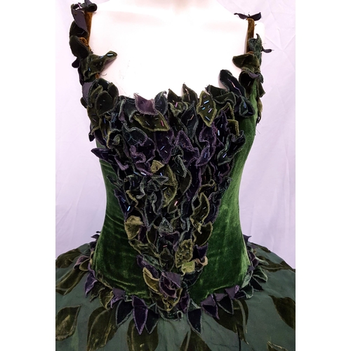 278 - SCOTTISH BALLET - SLEEPING BEAUTY - WOODNYMPH
Dark green and black ballerina dress, the green velvet... 