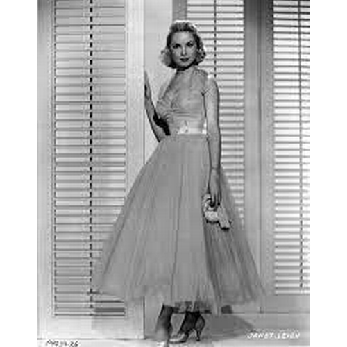 122 - JANET LEIGH OWNED EVENING DRESS
with gold detail, accompanied by Corner Collectibles certificate of ... 