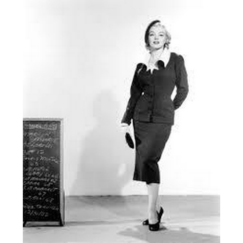 129 - MARILYN MONROE OWNED SILK TWO PIECE GREY SUIT
comprising handmade fitted skirt and jacket. Accompani... 