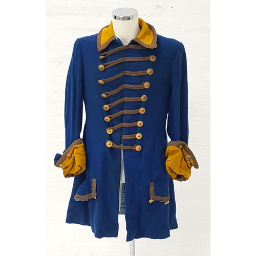 303 - SCOTTISH BALLET - UNKNOWN PRODUCTION
gents long blue jacket with yellow collar and cuffs with metall... 