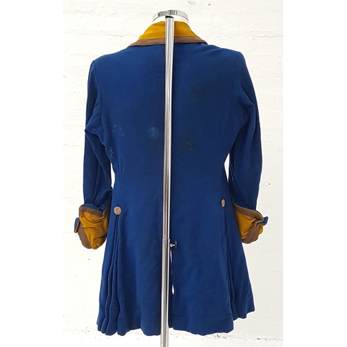 303 - SCOTTISH BALLET - UNKNOWN PRODUCTION
gents long blue jacket with yellow collar and cuffs with metall... 