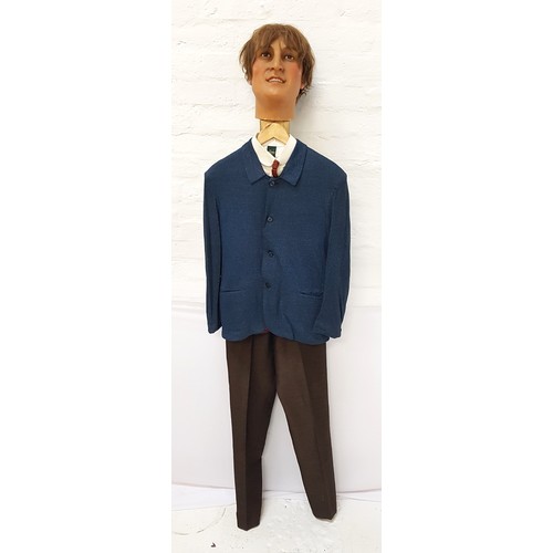 189 - THE BEATLES - JOHN LENNON'S SUIT, SHIRT AND TIE
jacket with collar and four buttons in blue jersey m... 