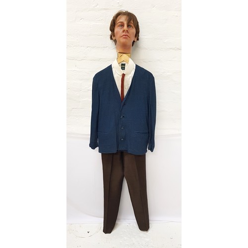 191 - THE BEATLES - RINGO STARR'S SUIT, SHIRT AND TIE
the collarless four button jacket in blue jersey mat... 