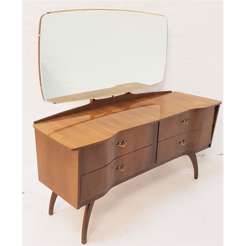 418 - RETRO WALNUT DRESSING CHEST
with a shaped mirror back above an inverted breakfront with four shaped ... 