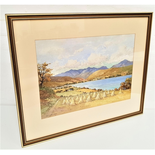 353 - WILLIAM WEIR
Brodick Bay from Strathwhillan, Arran, watercolour, signed with exhibition label to ver... 