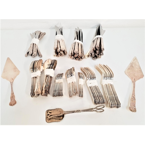 231 - SELECTION OF KINGS PATTERN FLATWARE
including twelve dinner knives, twelve steak knives, twelve side... 