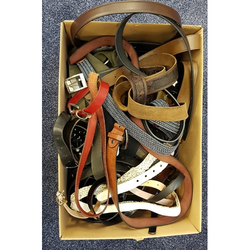 107 - ONE BOXES OF LADIES AND GENTS BELTS