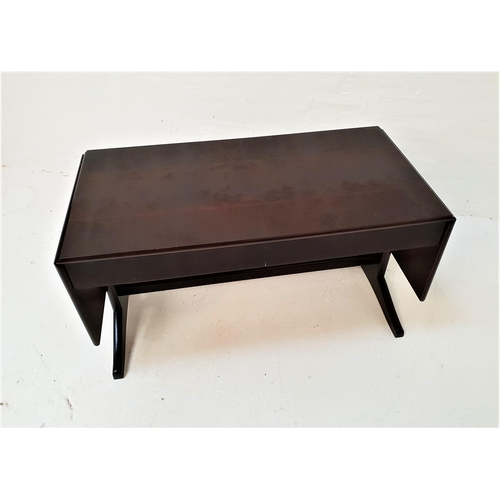 461 - MCINTOSH MAHOGANY SOFA TABLE
with a rectangular top and drop flaps above two frieze drawers, standin... 