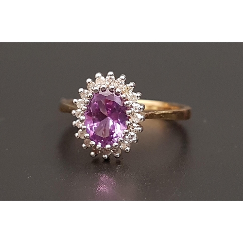 66 - ALEXANDRITE AND DIAMOND CLUSTER RING
the central oval cut alexandrite approximately 1.1cts in twenty... 