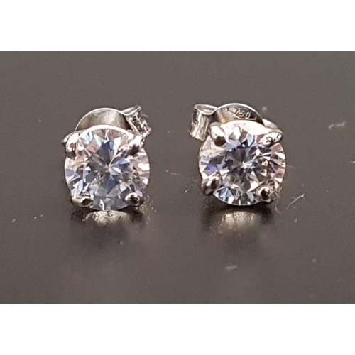 111 - PAIR OF CZ STUD EARRINGS
each CZ approximately 0.85cts, in unmarked gold, the butterflies marked '75... 