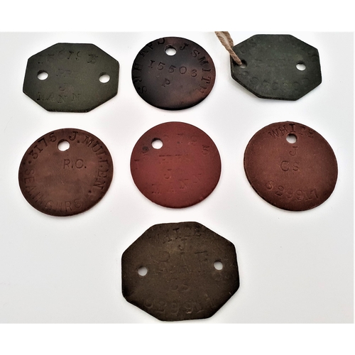 326 - SELECTION OF MILITARY IDENTIFICATION TAGS
in cardboard, some round and some octagonal, named to J.Wh... 