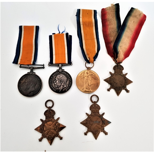 321 - SIX WWI MEDALS
including three 1914-1915 Star's for 17653 Private G.Clark Royal Scottish Fusiliers, ... 