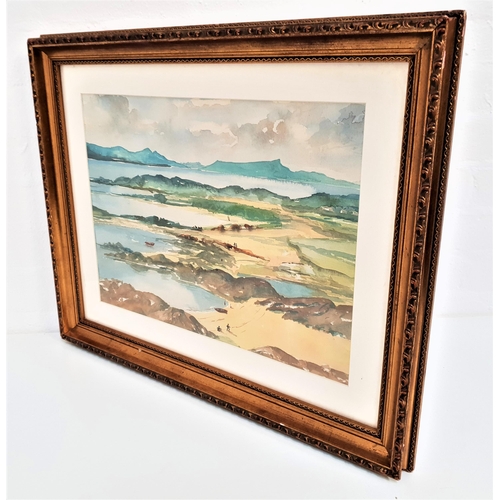 356 - THREE COASTAL SCENES
comprising J.K.Maxton, On the Solway near Southwick, watercolour, 34.5cm x 25.5... 