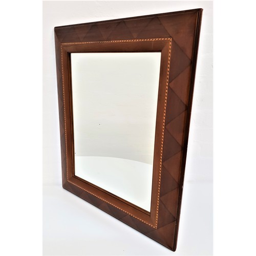 467 - TWO WOODEN FRAMED RECTANGULAR WALL MIRRORS
one in carved oak frame, 62.5cm x 51.7cm; the other with ... 
