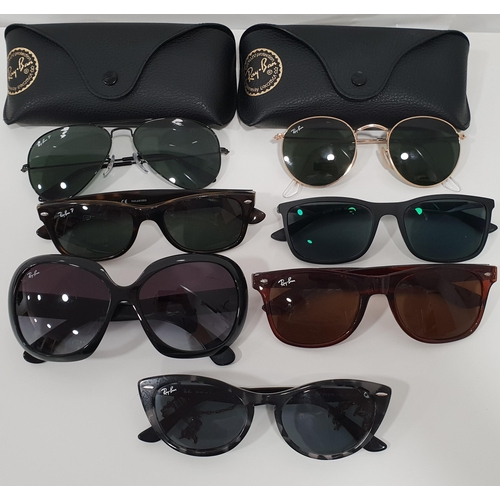 217 - SEVEN PAIRS OF RAY-BAN SUNGLASSES 
two with cases
Please Note: Whilst Mulberry Bank Auctions endeavo... 