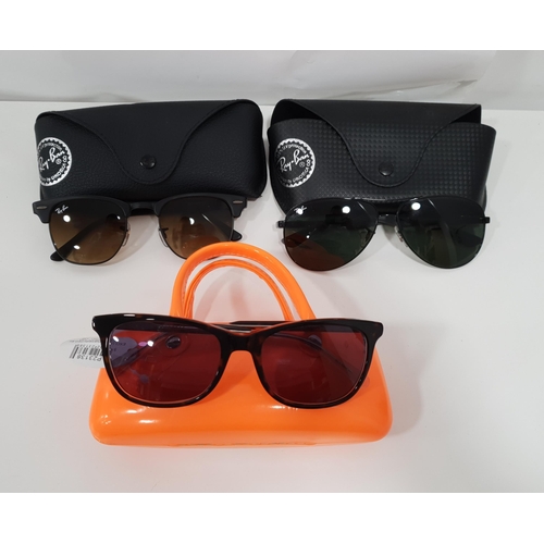 218 - THREE PAIRS OF DESIGNER SUNGLASSES
comprising: 2x Ray-Ban and Tommy Hilfiger (3)
Please Note: Whilst... 