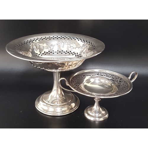 191 - EDWARD VII SILVER TAZZA
with embossed swag and pierced decoration, raised on a circular foot, Sheffi... 