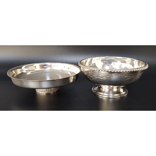 193 - VICTORIAN SMALL SILVER BOWL
with engraved decoration and monogrammed WEJ, raised on a circular foot,... 