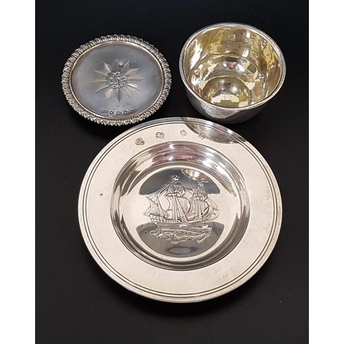 195 - VICTORIAN SMALL SILVER TAZZA
monogrammed Ihs, raised on a stout circular foot, Birmingham 1860 by Ge... 