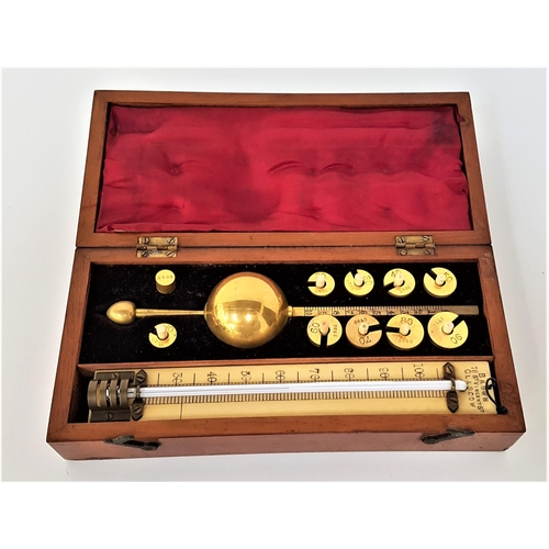 271 - SIKES' HYDROMETER
in a fitted mahogany case, the lift up lid with an inset plaque 'Brown, 76 St. Vin... 