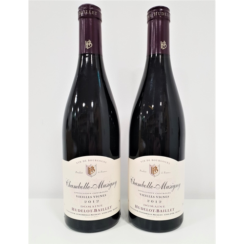 519 - TWO BOTTLES OF 2012 CHAMBOLLE-MUSIGNY VIEILLES VIGNES DOMAINE HUDELOT-BAILLET
75cl & 13% (2)