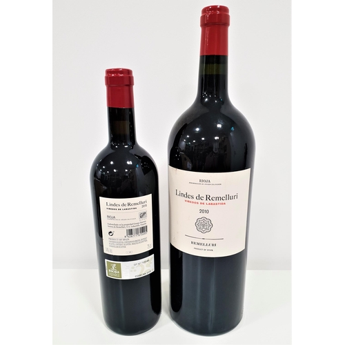 523 - TWO BOTTLES OF LINDES DE REMELLURI VINEDOS DE LABASTIDA RIOJA
comprising one bottle of 2010, 150cl &... 