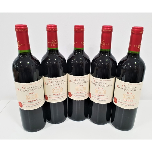 530 - FIVE BOTTLES OF 2014 CHATEAU ROQUEGRAVE MEDOC - CRU BOURGEOIS
75cl & 12.5% (5)