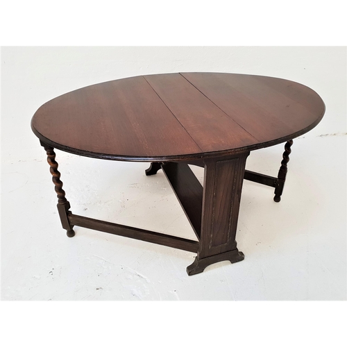 478 - OAK GATELEG DINING TABLE
with shaped drop flaps, 106cm wide