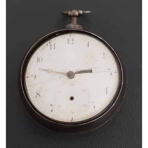 177 - GEORGE III SILVER PAIR CASED POCKET WATCH
the dial with Arabic numerals and subsidiary seconds dial,... 